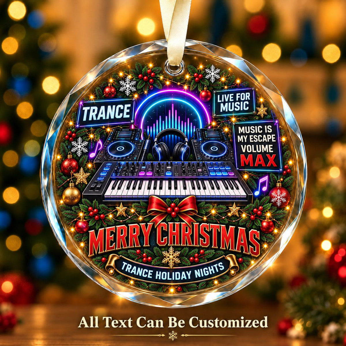 Trance Personalized Glass Ornament | 5To9Vibe
