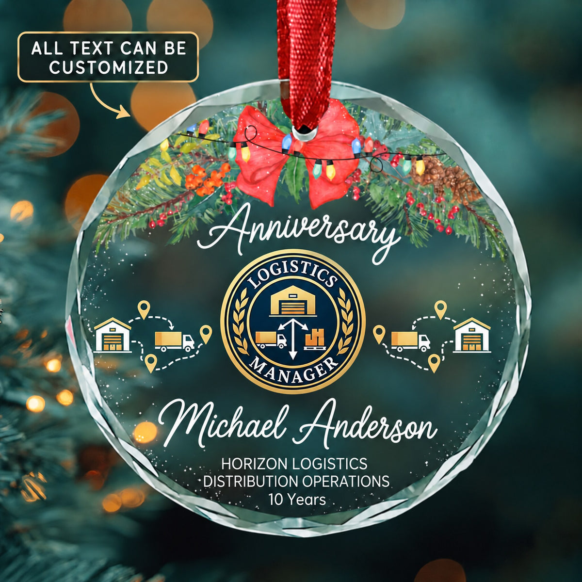Transportation Storage and Distribution Managers Personalized Glass Ornament | 5To9Vibe