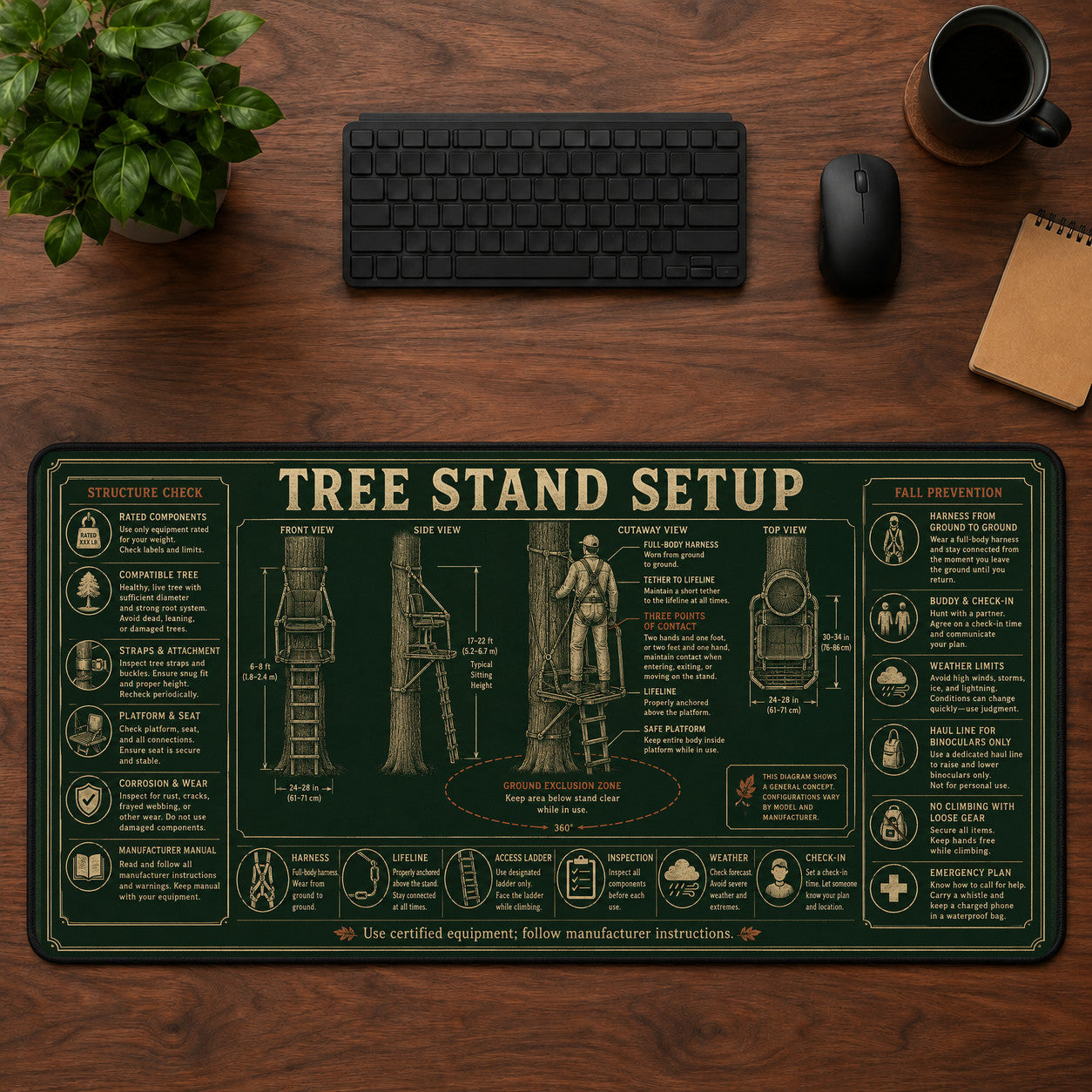 Tree Stand Setup Desk Mat Mouse Pad | 5To9Vibe