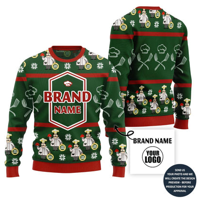 Trending Restaurant Custom Logo Ugly Christmas Sweater