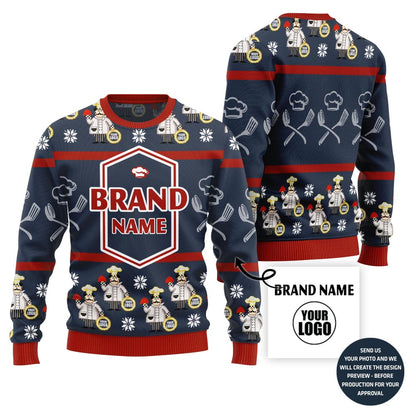 Trending Restaurant Custom Logo Ugly Christmas Sweater