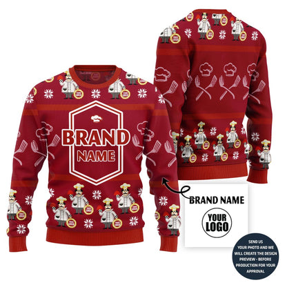 Trending Restaurant Custom Logo Ugly Christmas Sweater