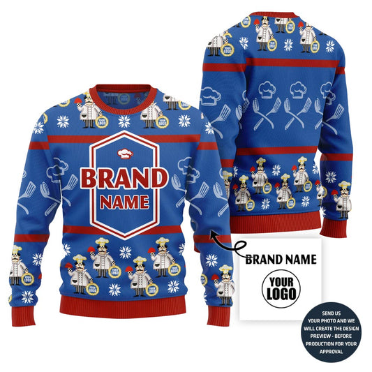 Trending Restaurant Custom Logo Ugly Christmas Sweater