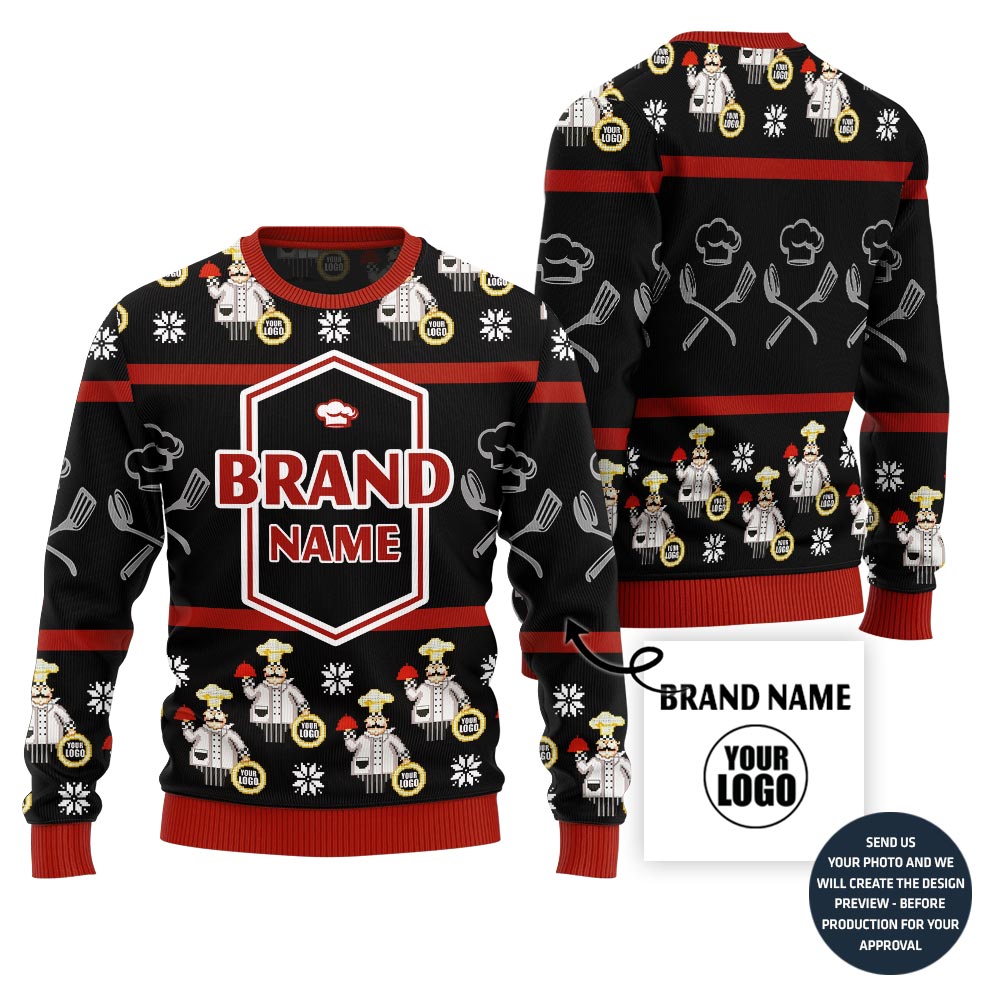 Trending Restaurant Custom Logo Ugly Christmas Sweater
