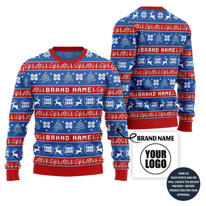 Trendy Custom Logo Santas Favorite Nurse Ugly Christmas Sweater