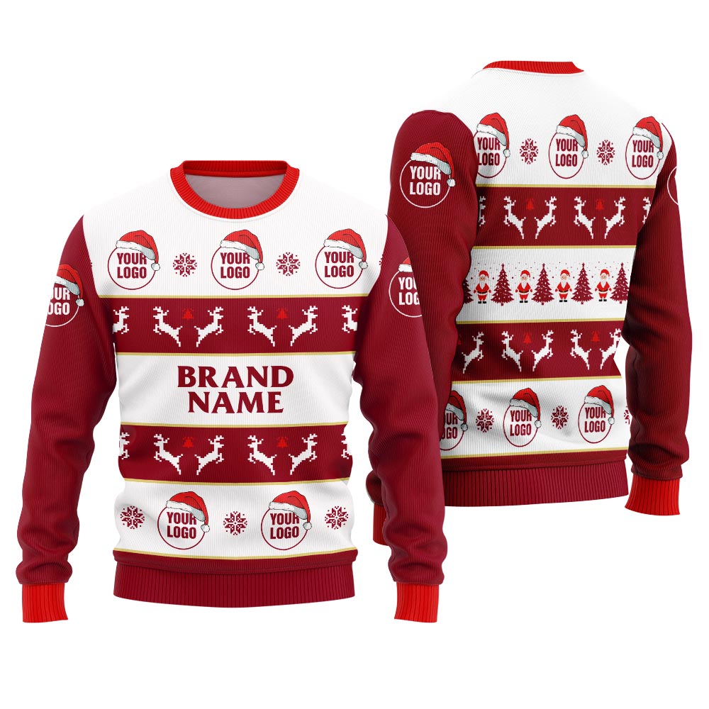 Trendy Custom Logo Ugly Christmas Sweater