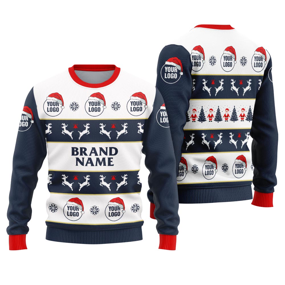 Trendy Custom Logo Ugly Christmas Sweater