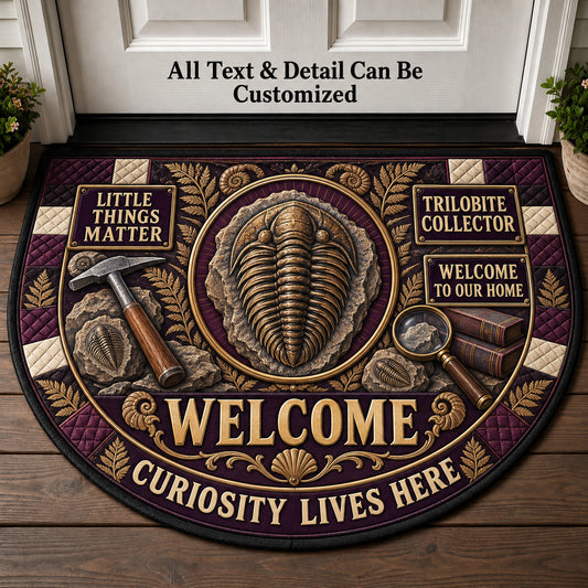 Trilobite Collector Personalized Half Round Mat | 5To9Vibe
