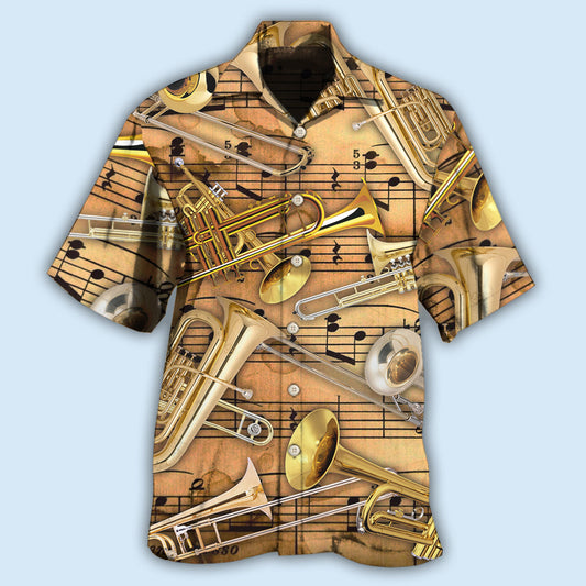 Trombone Music Notes Style - Hawaiian Shirt 