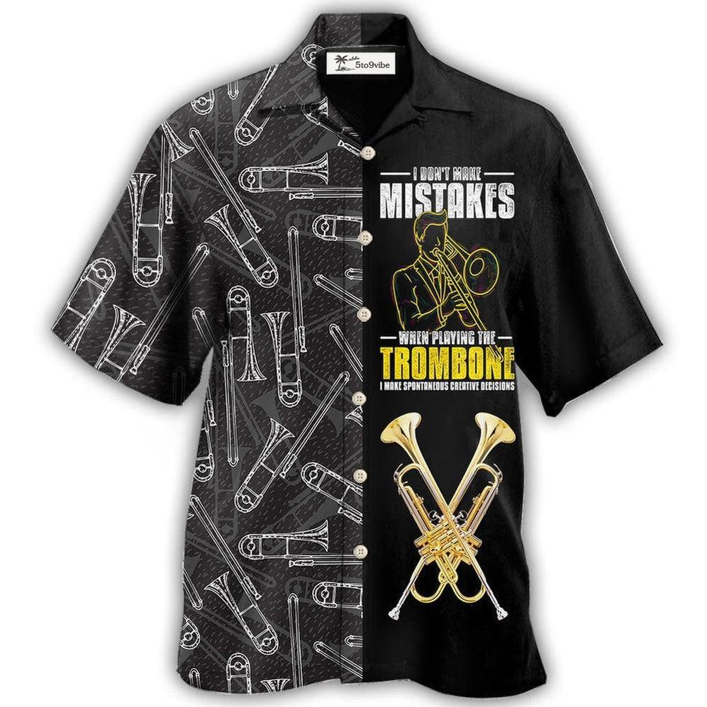 Hawaiian Shirt / Adults / S Trombone Music Lover Black Style - Hawaiian Shirt 