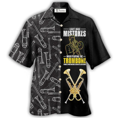 Hawaiian Shirt / Adults / S Trombone Music Lover Black Style - Hawaiian Shirt 