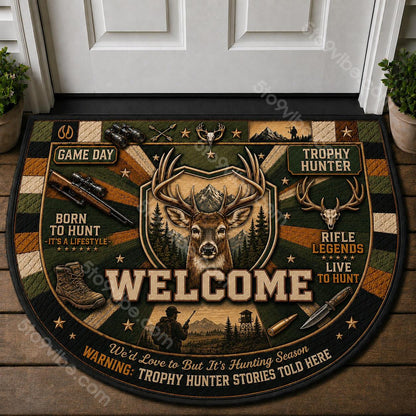 Trophy Hunter Outdoor Adventures Quilted Print Premium Welcome Mat – Personalized Doormat