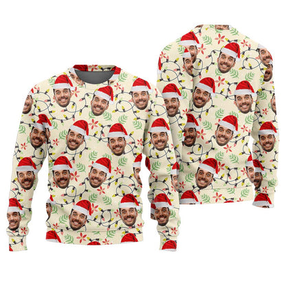 Tropical Custom Face Ugly Christmas Sweater