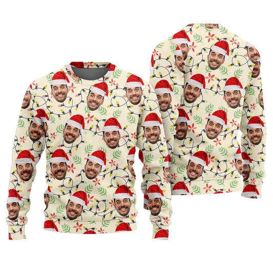 Tropical Custom Face Ugly Christmas Sweater