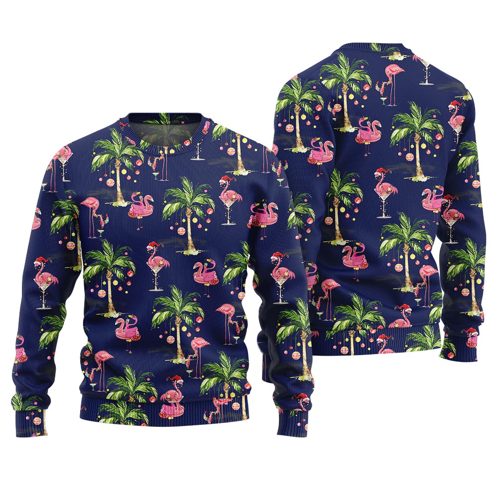 Tropical Flamingo Christmas Sweater For Holiday