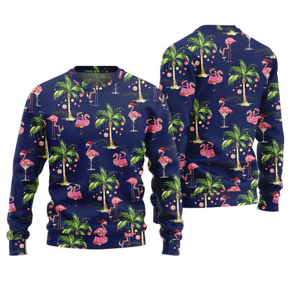 Tropical Flamingo Christmas Sweater For Holiday
