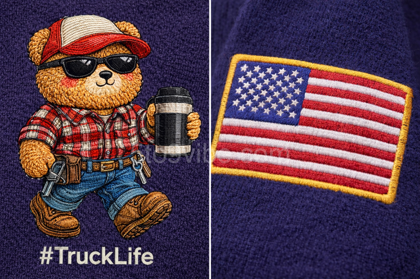 Firefighter Life Embroidered Quarter Zip Sweatshirt, Funny Firefighter Life Bear Pullover, Men's Casual Zip Up Jacket, Gift for Firefighter Life Lover Dad