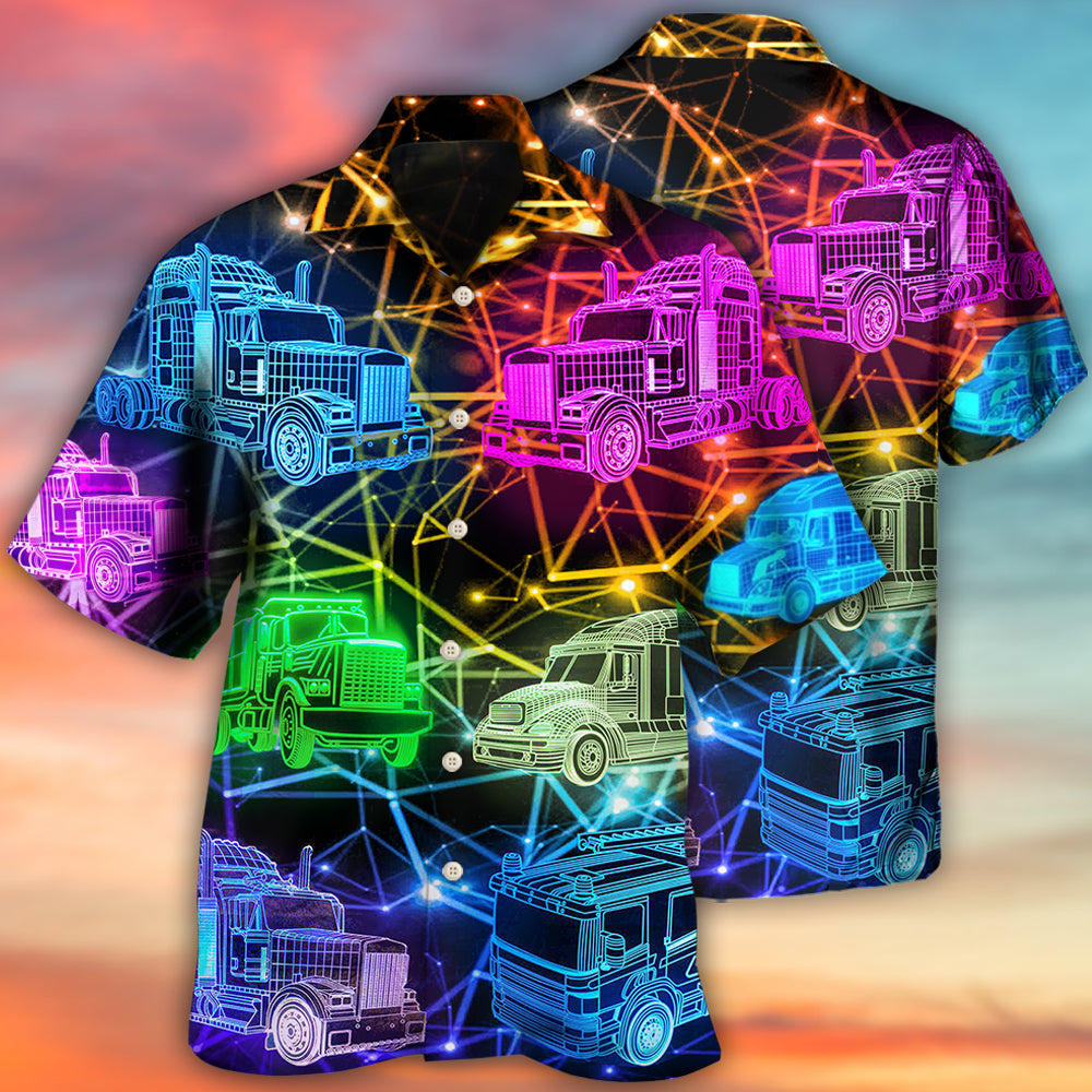 Truck Neon Colorful Style - Hawaiian Shirt 