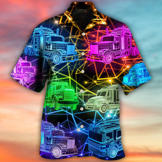 Truck Neon Colorful Style - Hawaiian Shirt 