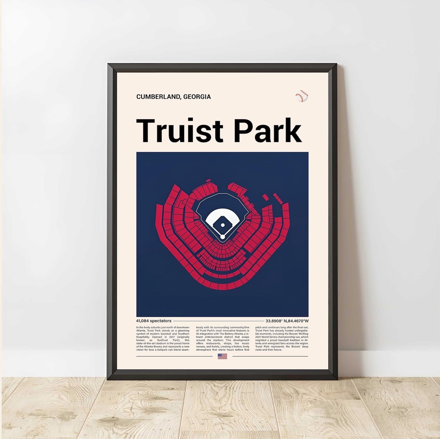 Baseball Stadium Seating Diagram - Vertical Poster - 5to9vibe