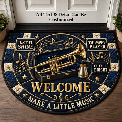 Trumpet Player Personalized Half Round Mat | 5To9Vibe