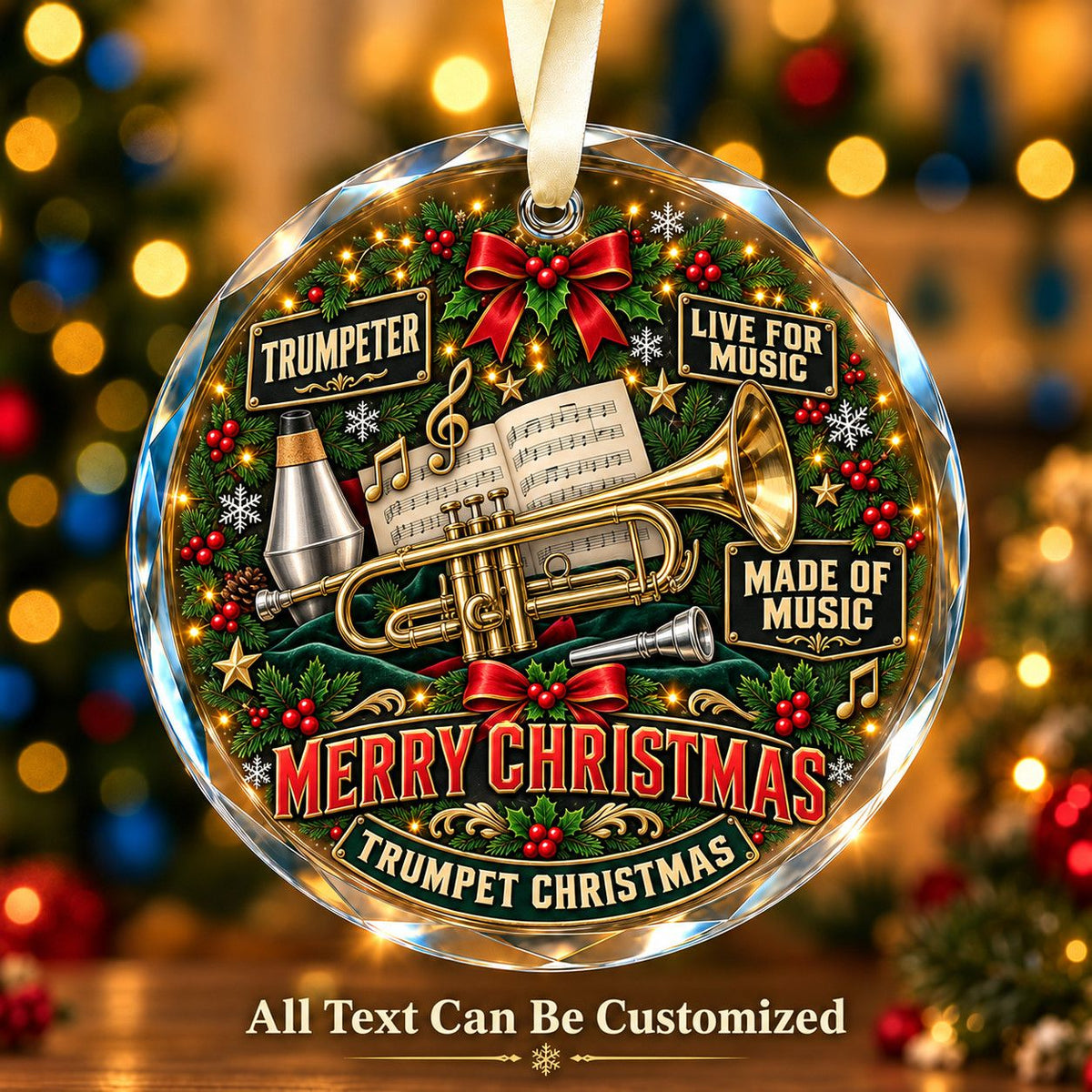Trumpeter Personalized Glass Ornament | 5To9Vibe
