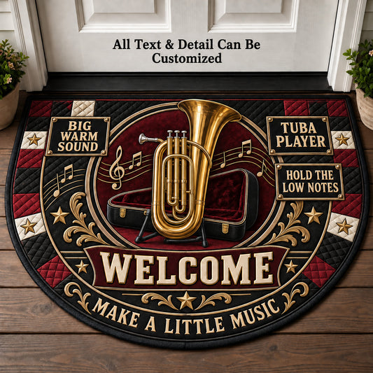 Tuba Player Personalized Half Round Mat | 5To9Vibe