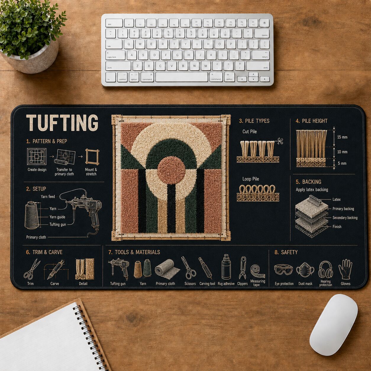 Tufting Creative Reference Guide Desk Mat | 5To9Vibe
