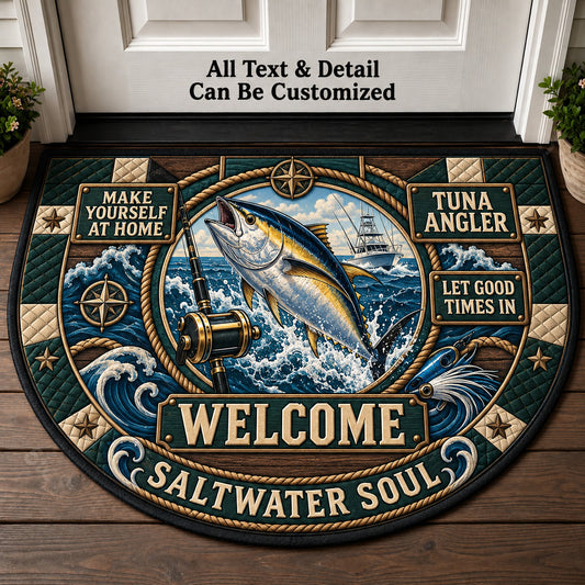 Tuna Angler Personalized Half Round Mat | 5To9Vibe