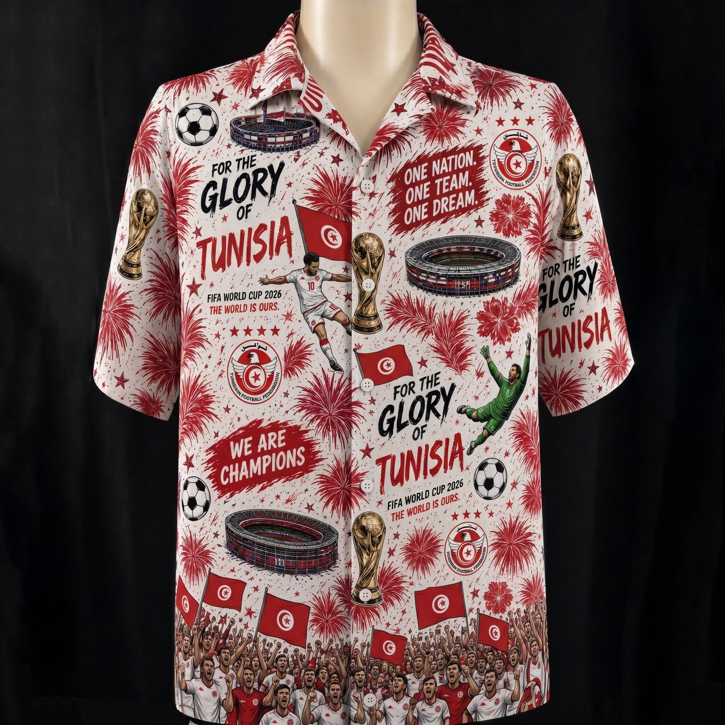 All Teams World Cup 2026 Champion USA Football Soccer Unisex Button-Up Hawaiian Shirt For Men & Women