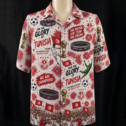 Camisa hawaiana unisex abotonada de fútbol Campeón de la Copa Mundial de todos los equipos para hombres y mujeres