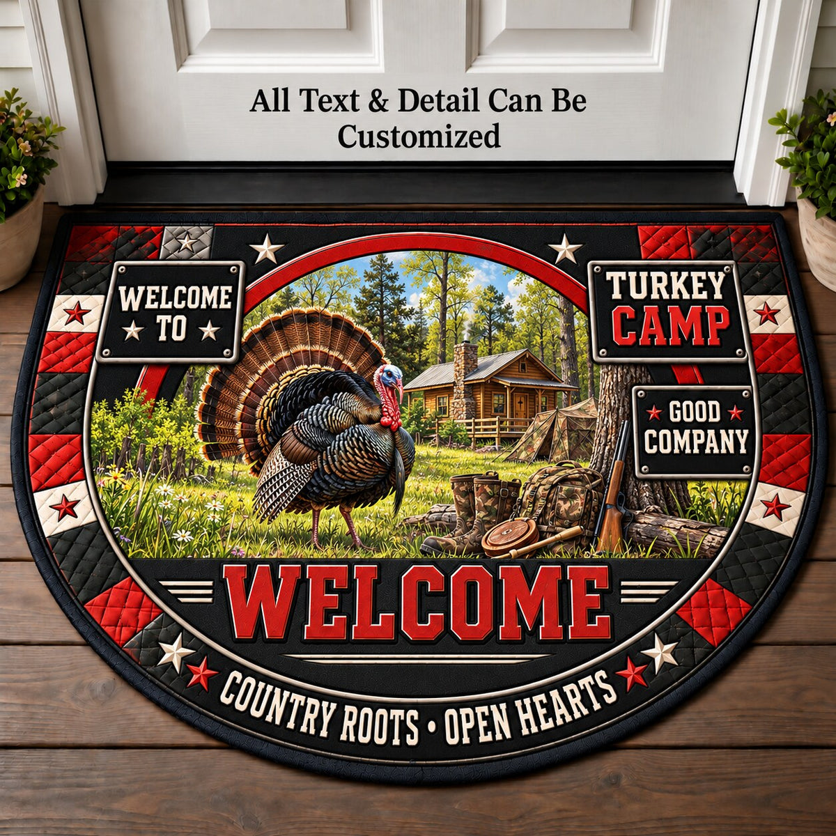 Turkey Camp Personalized Half Round Mat | 5To9Vibe