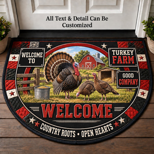 Turkey Farm Personalized Half Round Mat | 5To9Vibe