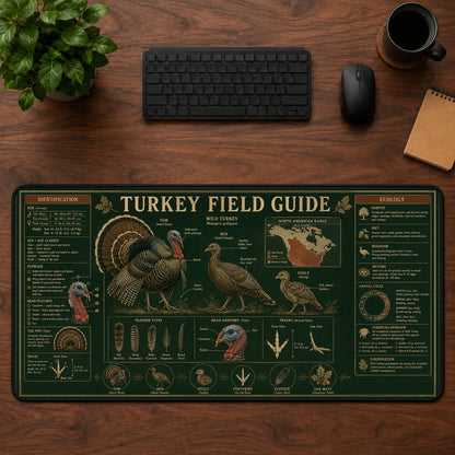 Turkey Field Guide Desk Mat Mouse Pad | 5To9Vibe