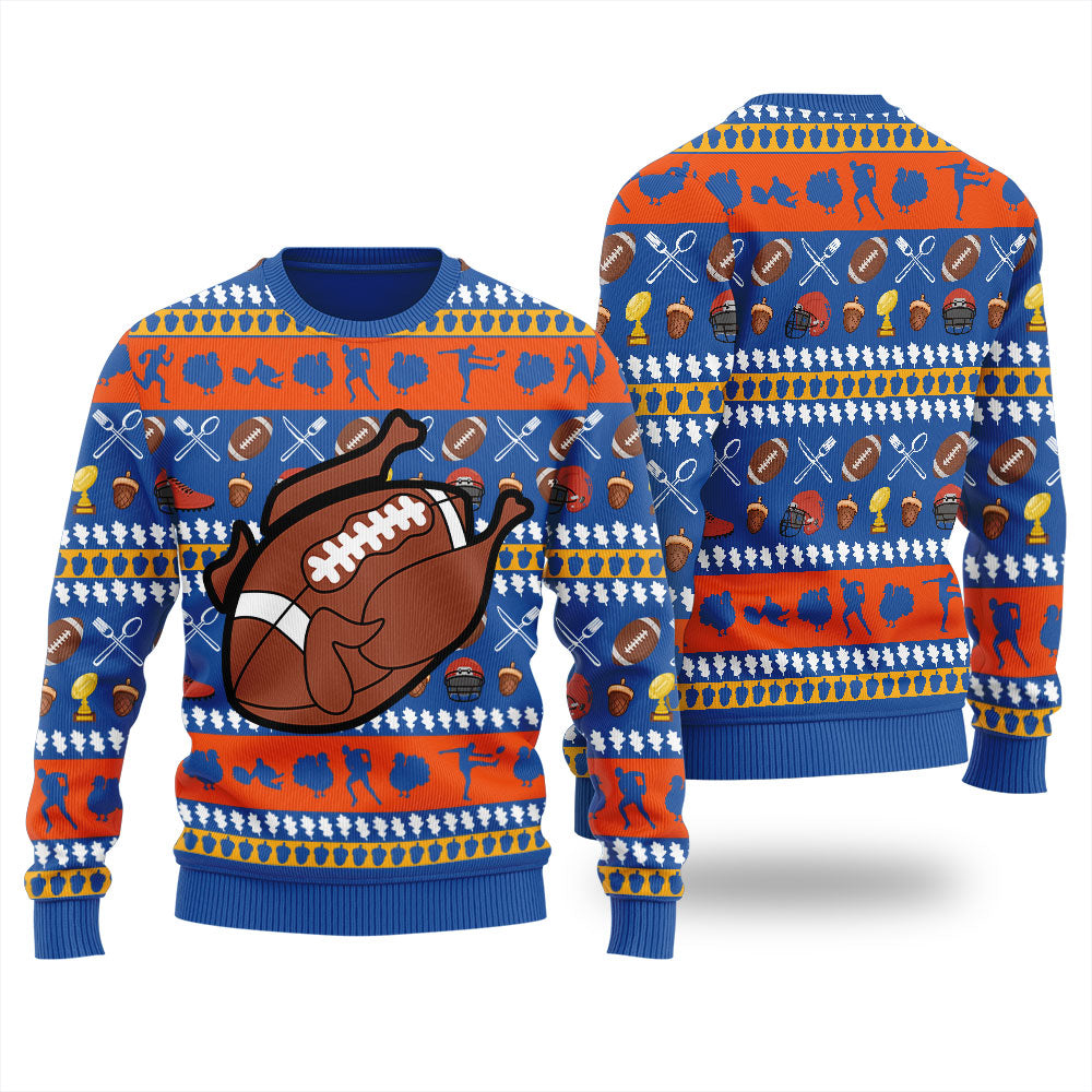 Turkey Football Thanksgiving Ugly Sweater For Women