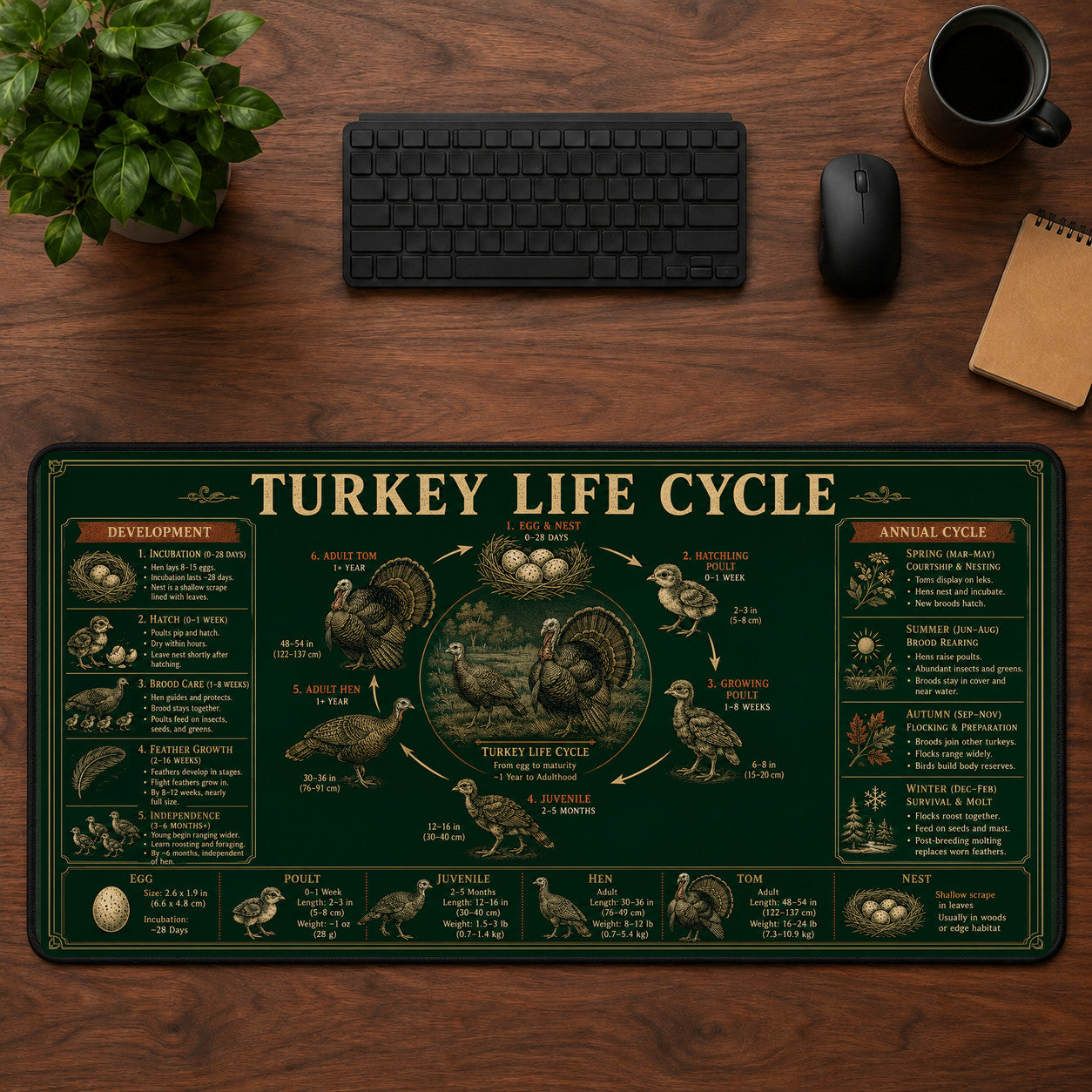 Turkey Life Cycle Desk Mat Mouse Pad | 5To9Vibe