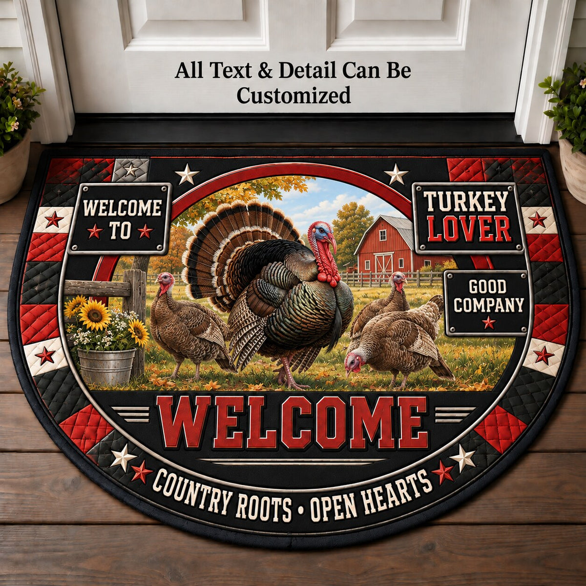 Turkey Lover Personalized Half Round Mat | 5To9Vibe