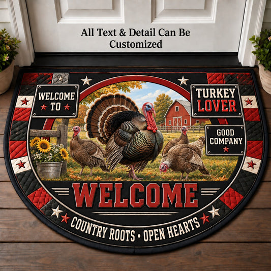 Turkey Lover Personalized Half Round Mat | 5To9Vibe