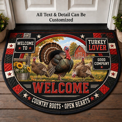 Turkey Lover Personalized Half Round Mat | 5To9Vibe