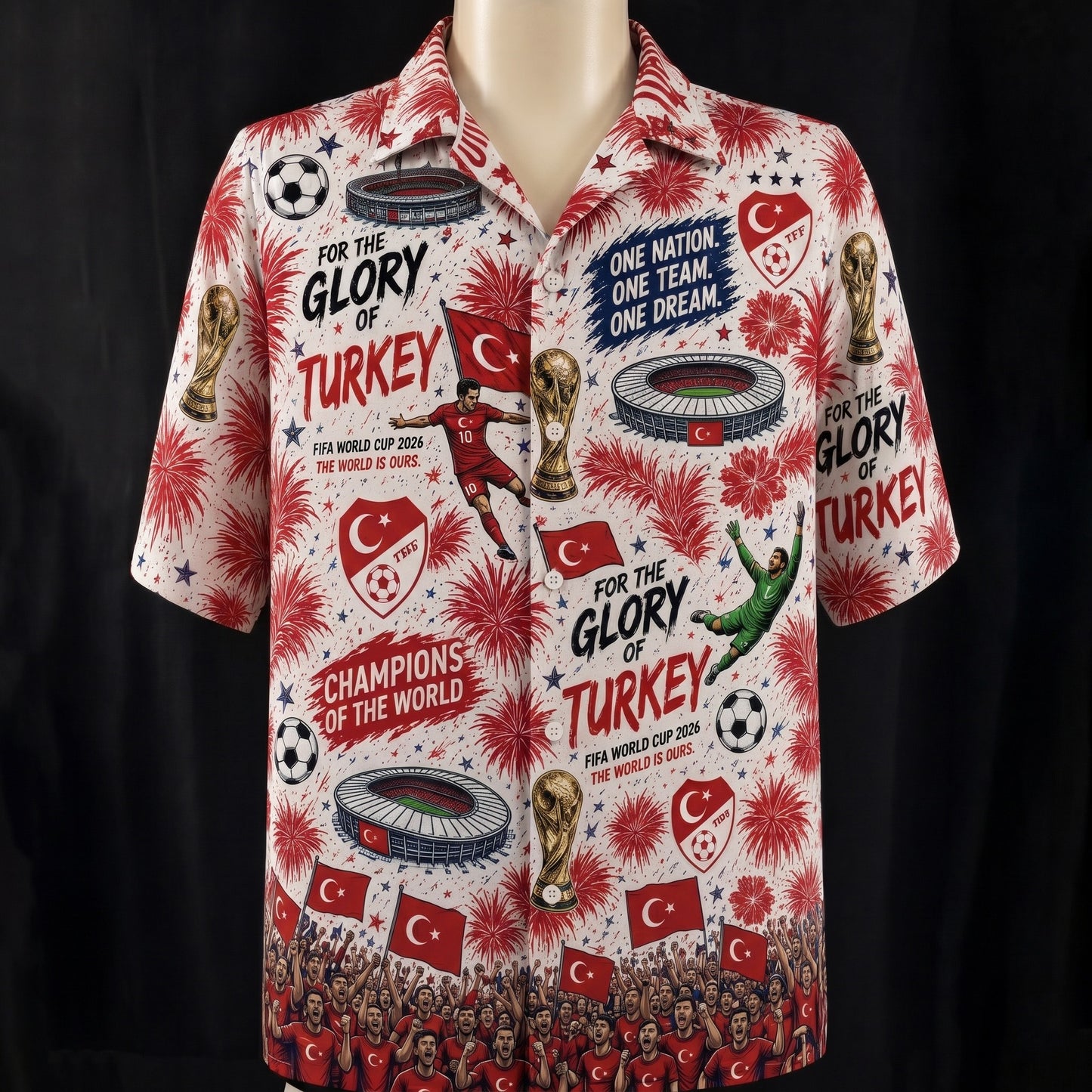 All Teams World Cup 2026 Champion USA Football Soccer Unisex Button-Up Hawaiian Shirt For Men & Women