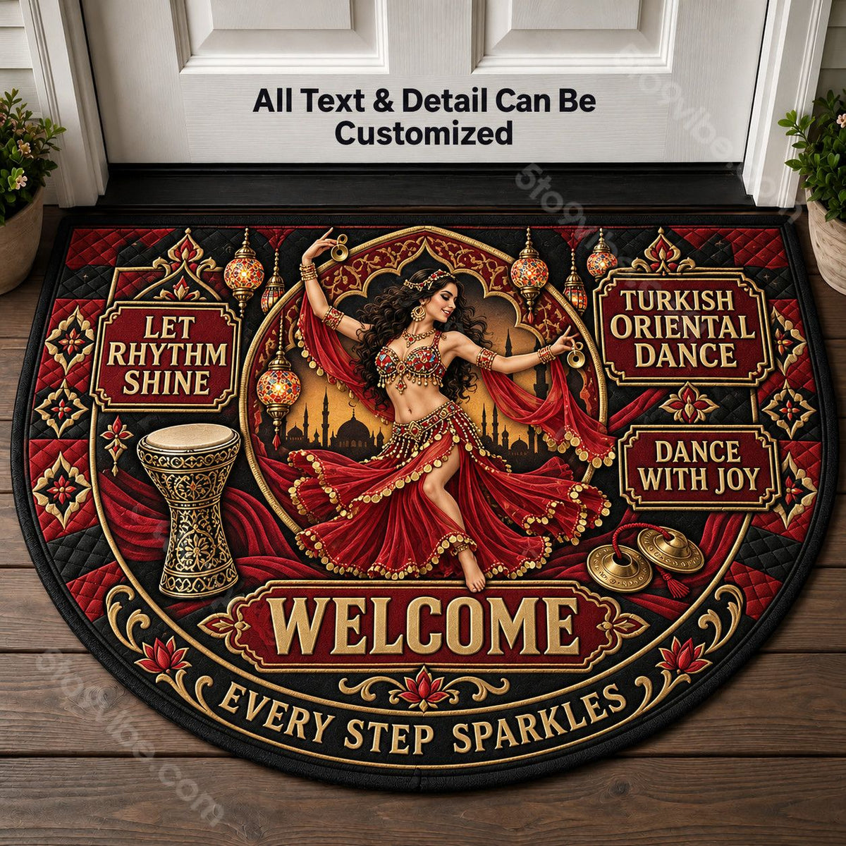 Turkish Oriental Dance Personalized Half Round Mat | 5To9Vibe