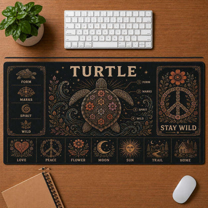 Elephant Hippie Desk Mat Mouse Pad | 5To9Vibe - Turtle style