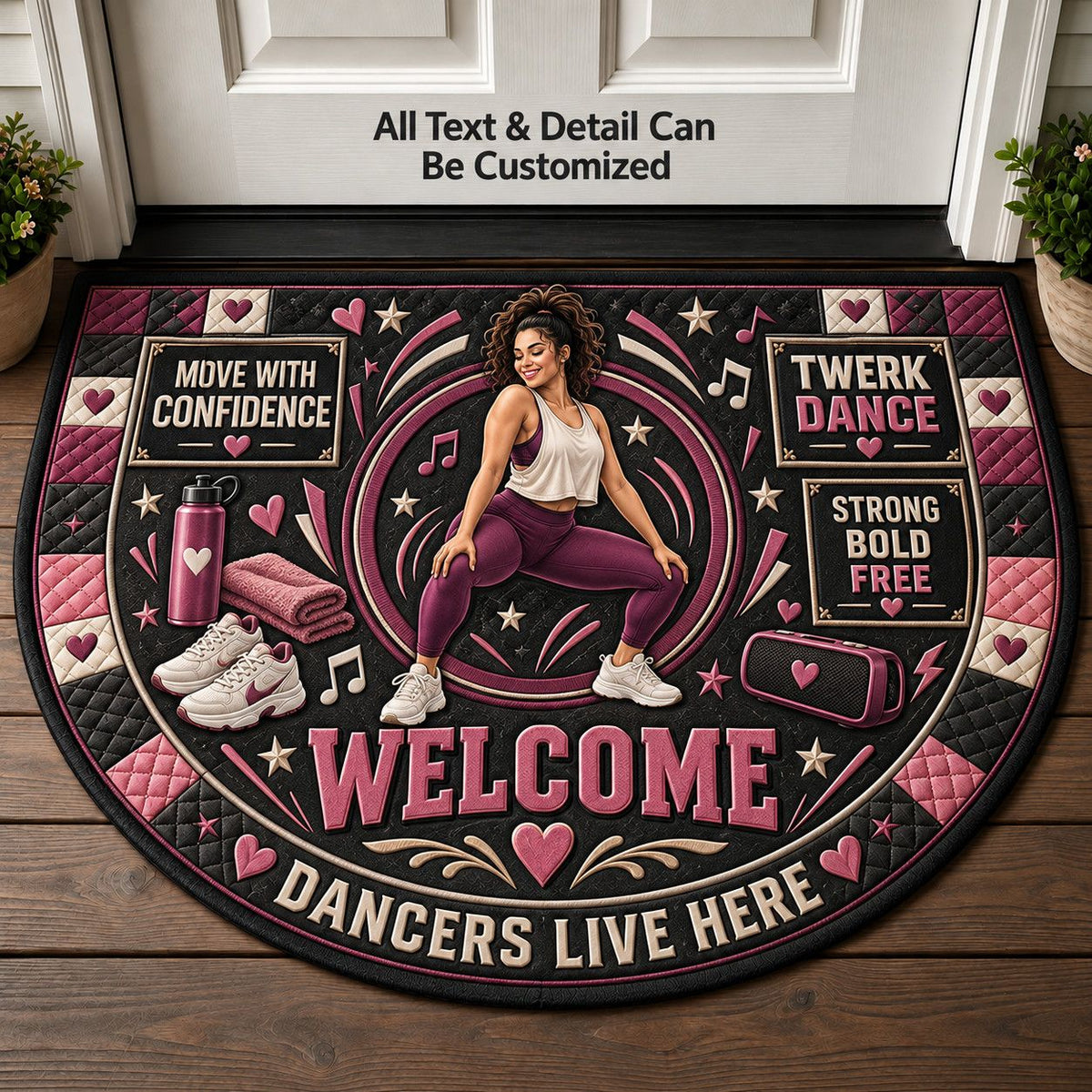 Twerk Dance Personalized Half Round Mat | 5To9Vibe