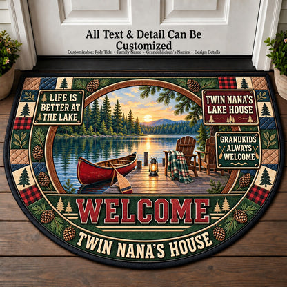 Twin Nana's Lake House Personalized Half Round Mat | 5To9Vibe