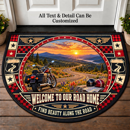 Blacktop Wildflowers - Two Up Adventures Personalized Half Round Mat | 5To9Vibe