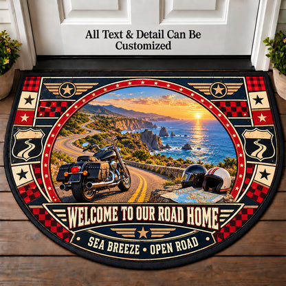 Coastal Route - Two Up Adventures Personalized Half Round Mat | 5To9Vibe