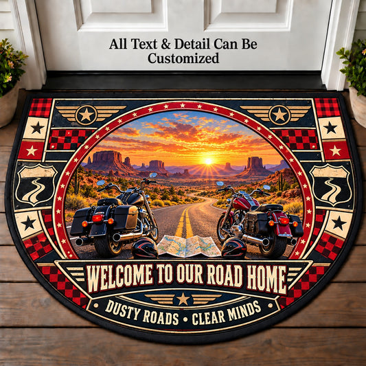 Desert Ride - Two Up Adventures Personalized Half Round Mat | 5To9Vibe