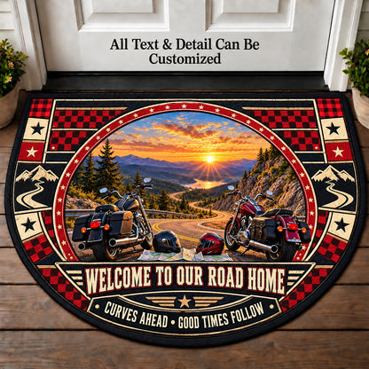 Mountain Pass - Two Up Adventures Personalized Half Round Mat | 5To9Vibe