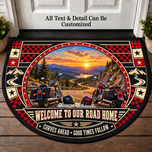 Mountain Pass - Two Up Adventures Personalized Half Round Mat | 5To9Vibe