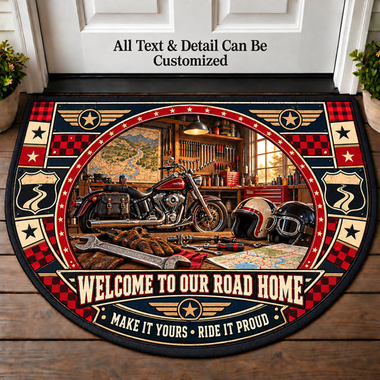 Workshop Wrench - Two Up Adventures Personalized Half Round Mat | 5To9Vibe